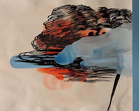 KATY STONE, CRUMB STORM
acrylic on Duralar and paper collage