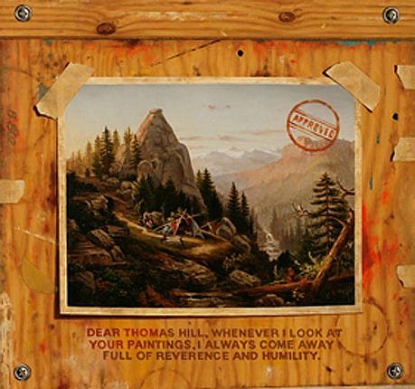 JERRY KUNKEL, love letter, thomas hill
oil on canvas