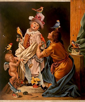 pygmalion and bird figurine guy small