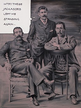 seaters oil acrylic and ink marker on canvas. 80 x 60 cm. 2018