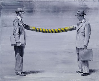 pomet the restrainers oil on canvas. 60 x 73 cm. 2021