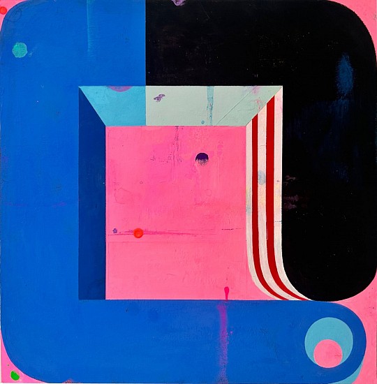 DEBORAH ZLOTSKY, COUPLE: BLUE AND BLACK WITH STRIPES
acrylic gouache on paper, framed