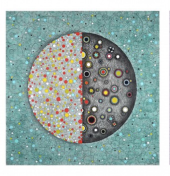 maker divided drawn from dust 2021. prismacolor acrylic paint on evolon paper 84x84