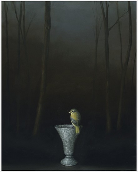 DAVID KROLL, WOODLAND LANDSCAPE (GLASS VASE)
oil on panel