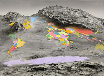 on the rocks oil acrylic and marker on canvas 60 x 81 cm