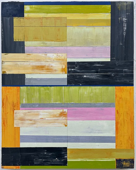 LLOYD MARTIN, DOUBLE STACK<br />
oil and mixed media on panel